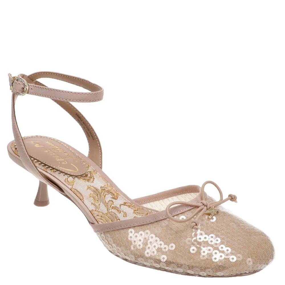 NEW Circus NY Sam Edelman Pink Sequin Ballet Flats Kitten Heel Shoes Size 10
